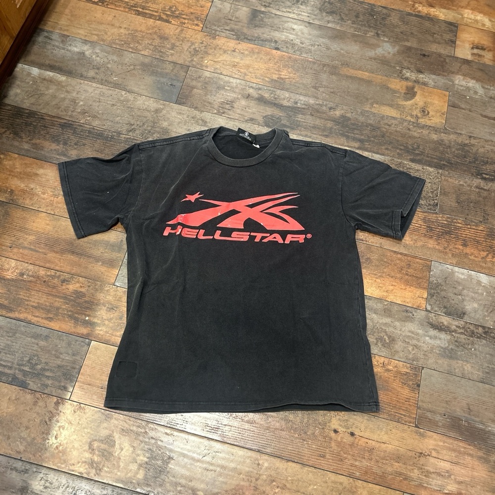 hellstar black and red shirt